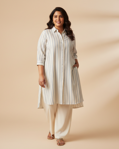 Indietoga Plus Size Longline Stripe Shirt: Your New Go-To!