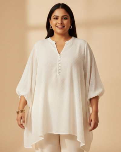 Janasya Plus Size Off White Tunic: Your New Go-To Top!