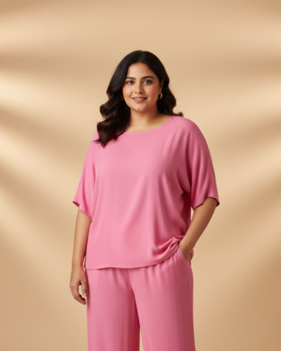 Leriya Fashion Pink Rayon Co-ord Set: Your Next Plus Size Go-To!