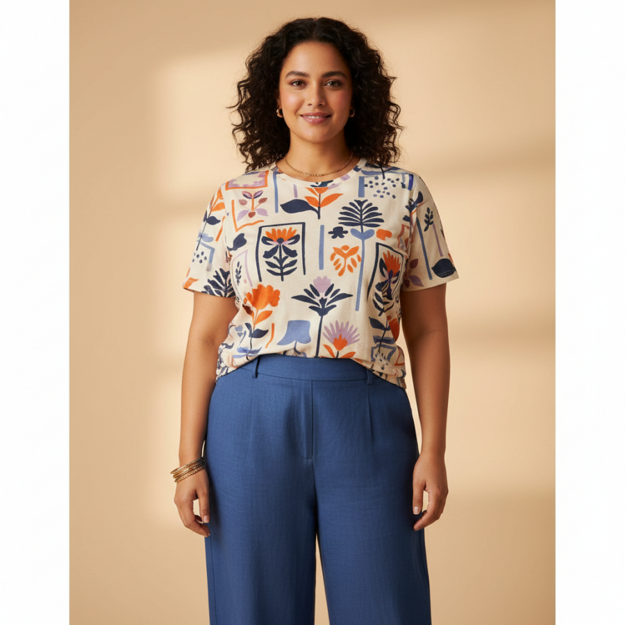 Max Printed Cotton Tee: Your New Plus Size Everyday Go-To