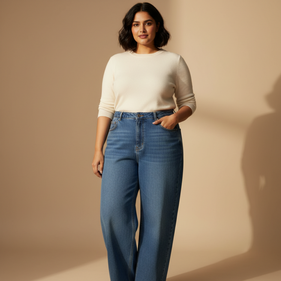 Miss Chase A+ Wide-Leg Jeans: Comfort & Style for Plus Sizes