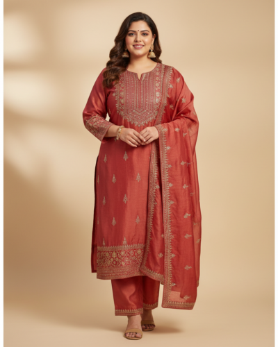 Naixa Art Silk Embroidered Kurta Set: Your Plus Size Festive Pick