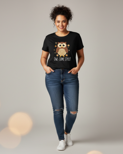 Neo Garments Plus Size T-Shirt: Owl-some Style!