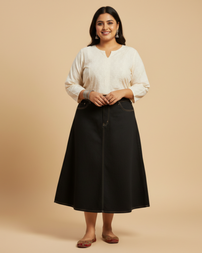 Rock Your Style: Black Denim Skirt Plus Size for Every Occasion!