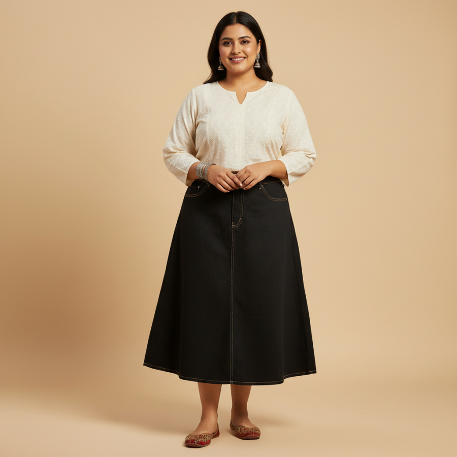 Rock Your Style: Black Denim Skirt Plus Size for Every Occasion!