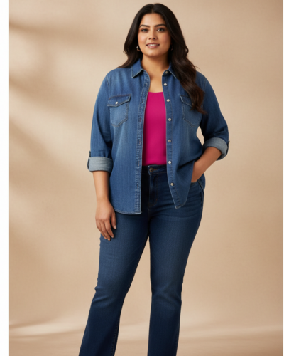 Rock Your Style: The Perfect Plus Size Denim Shirt for Women