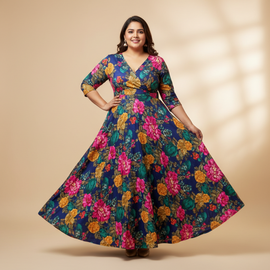 SMOWKLY Floral Gown: Your New Favourite Curvy Style!