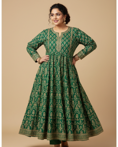 Steal Deal! Yash Gallery Plus Size Cotton Anarkali Kurta -75% Off