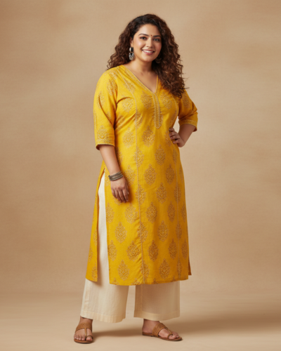 The ₹649 LABULY V-Neck Cotton Kurti: Your Straight Fit Summer Essential