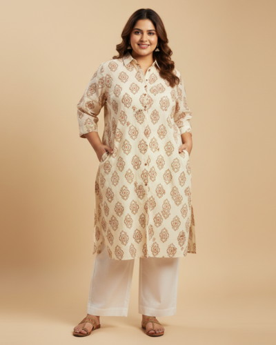 TITTLI Cotton Shirt Collar Kurti: Your New Summer Go-To for Plus Size