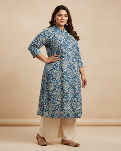 TITTLI Mandarin Neck Plus Size Kurti: Your New Comfort Staple