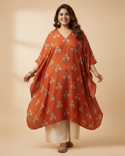 TITTLI Rayon V-Neck Kurti: Cool Comfort for Plus Size Summers