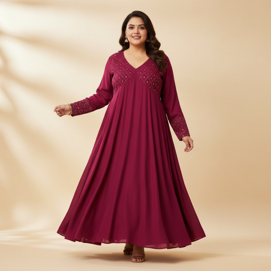 Yash Gallery Rayon Anarkali: Your Plus Size Style Steal at 84% Off!