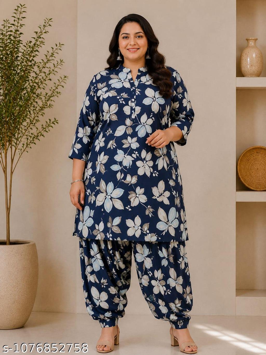 Printed Co-ord Set for Plus Size – Daily Wear Style
